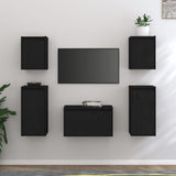 Tv Cabinets 5 Pcs Solid Wood Pine