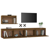 Tv Cabinets 3 Pcs Solid Wood Pine
