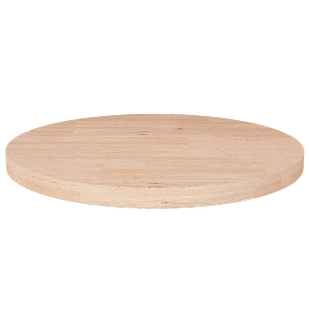 Round Table Top Ø40X4 Cm Untreated Solid Wood Oak