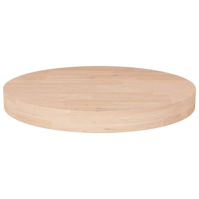Round Table Top Ø40X4 Cm Untreated Solid Wood Oak