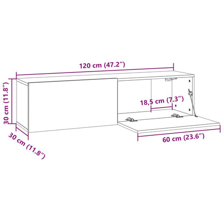 Tv Wall Cabinet 120X30X30 Cm Engineered Wood