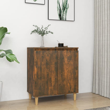 Sideboard With Solid Wood Legs 60X35X70 Cm Engineered Wood