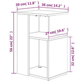 Side Table Smoked Oak 36x30x56 cm Engineered Wood