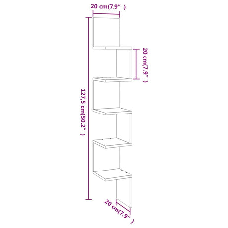 Wall Corner Shelf Engineered Wood
