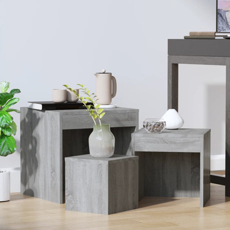 Nesting Tables 3 Pcs Engineered Wood