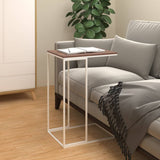 Side Table White Engineered Wood