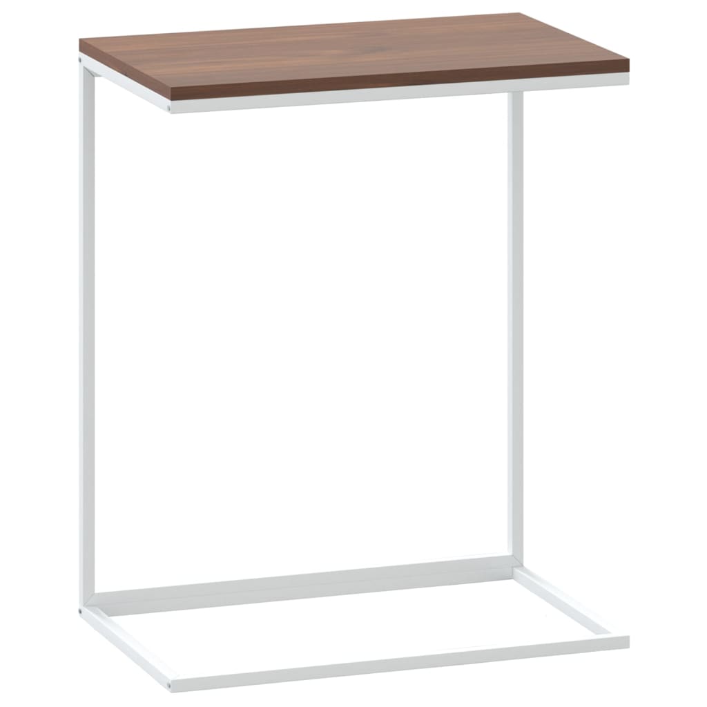 Side Table White Engineered Wood