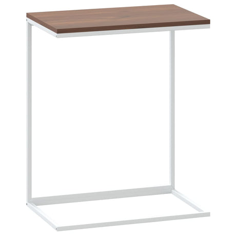 Side Table White Engineered Wood