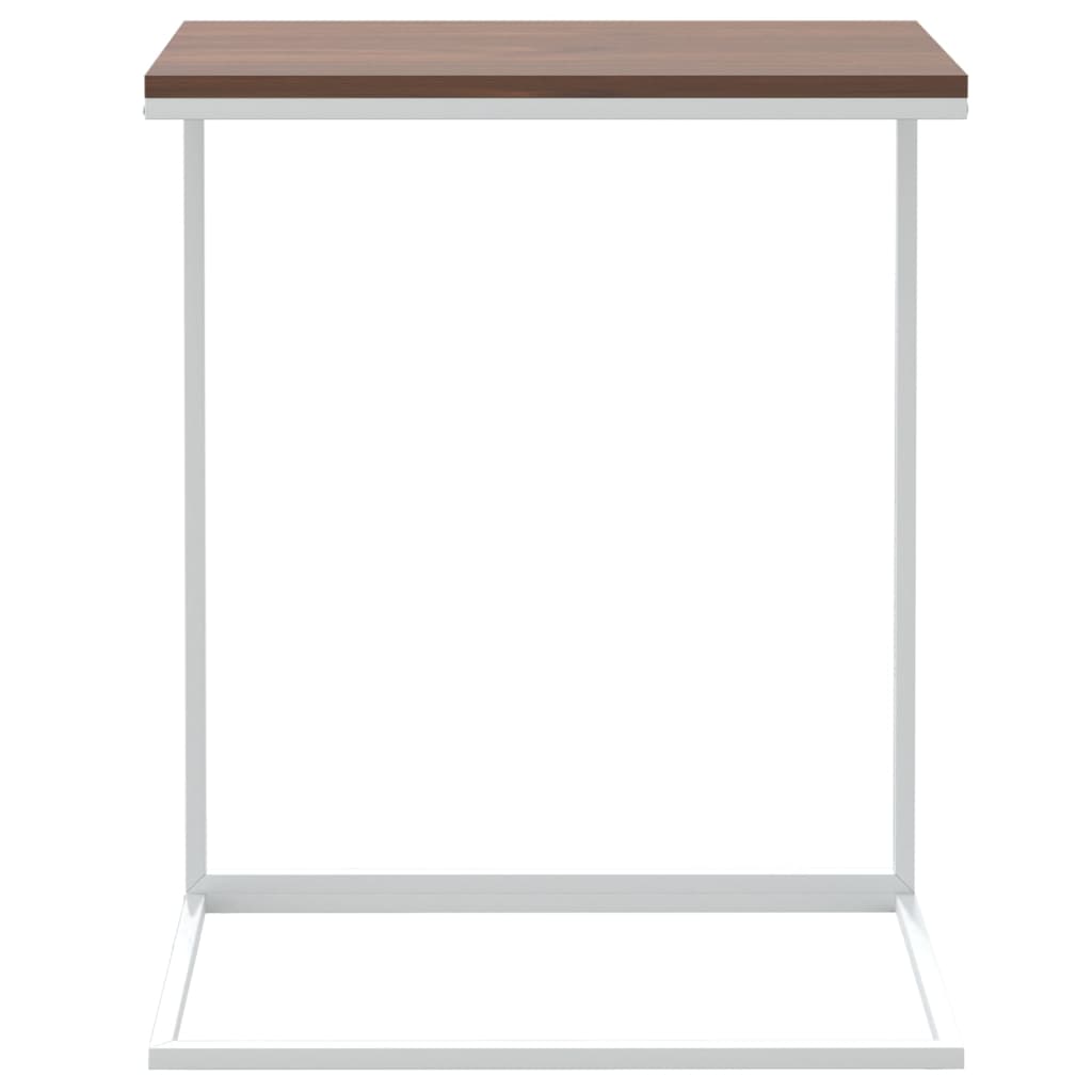 Side Table White Engineered Wood