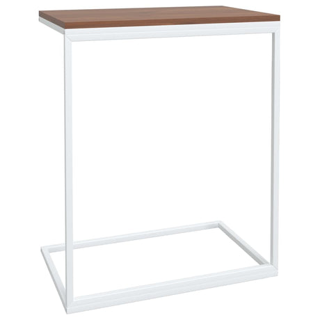 Side Table White Engineered Wood