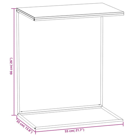 Side Table White Engineered Wood
