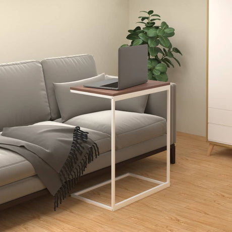 Side Table White Engineered Wood