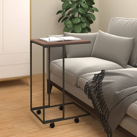 Side Table White Engineered Wood
