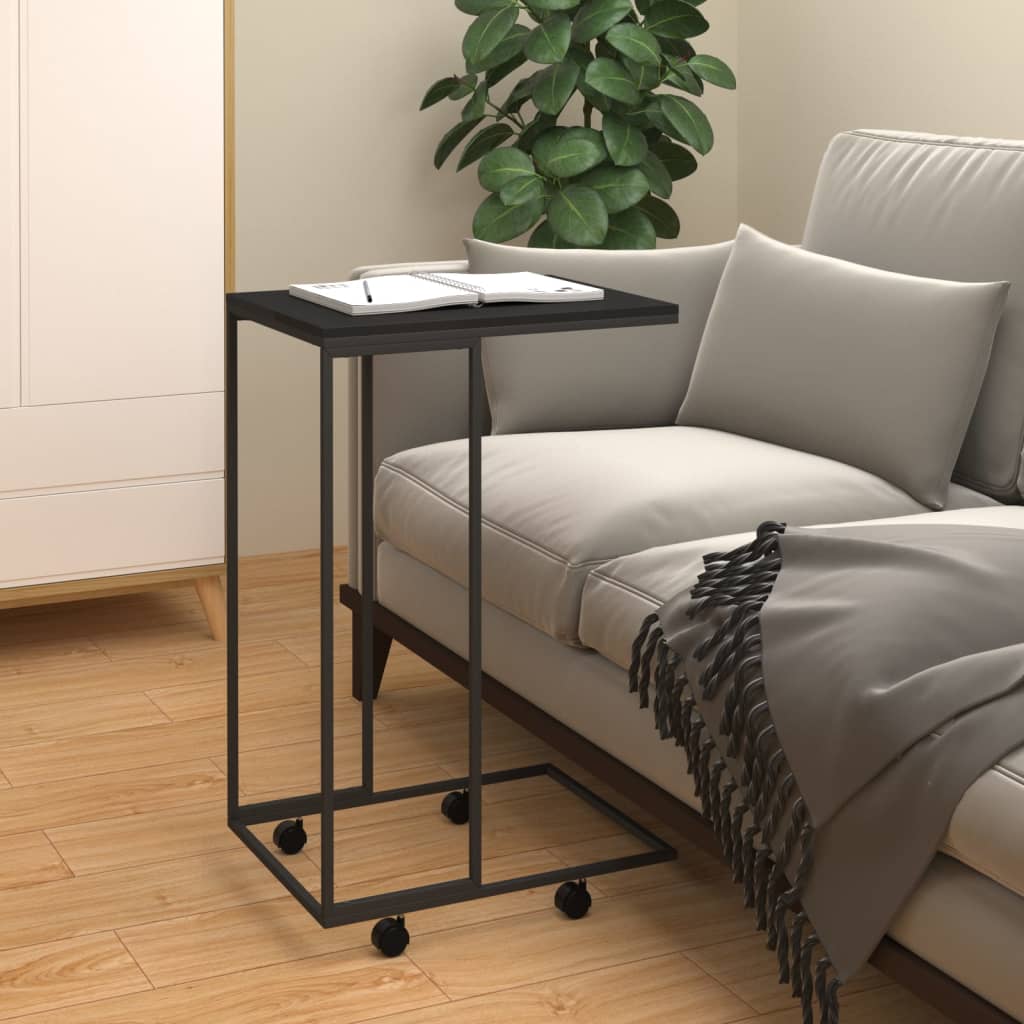 Side Table White Engineered Wood