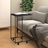 Side Table White Engineered Wood