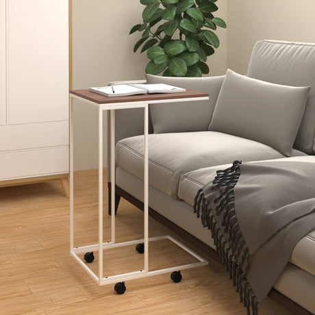 Side Table White Engineered Wood