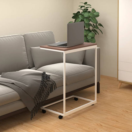 Side Table White Engineered Wood