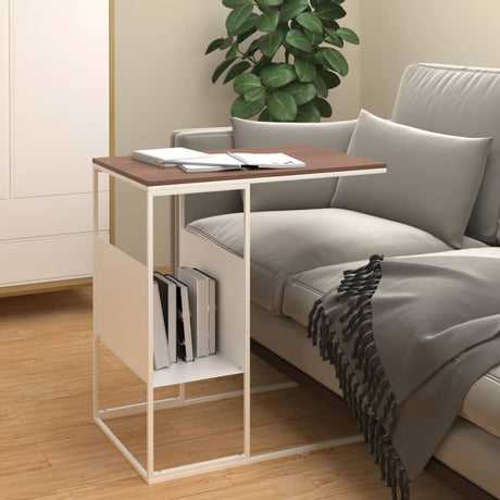 Side Table White 55X36X Engineered Wood