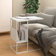 Side Table White 55X36X Engineered Wood