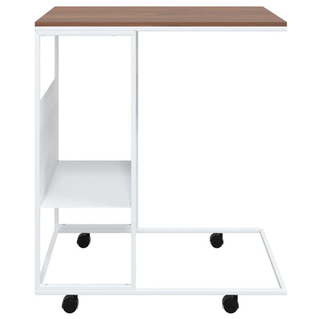 Side Table White 55X36X Engineered Wood
