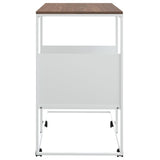 Side Table White 55X36X Engineered Wood