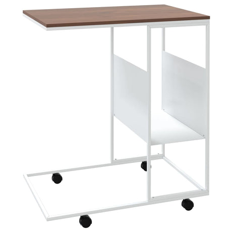 Side Table White 55X36X Engineered Wood