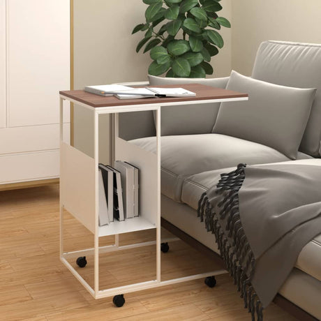 Side Table White 55X36X Engineered Wood