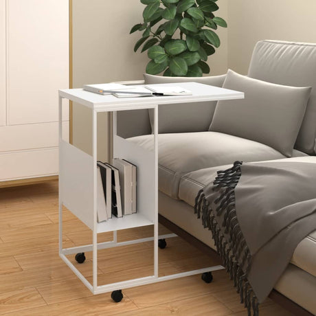 Side Table White 55X36X Engineered Wood