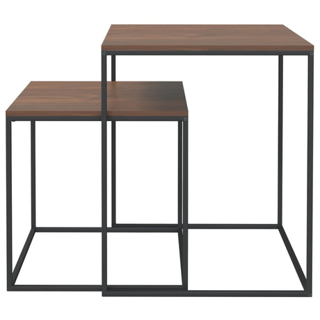 Coffee Table Set 2 Pcs Engineered Wood And Metal