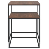 Coffee Table Set 2 Pcs Engineered Wood And Metal