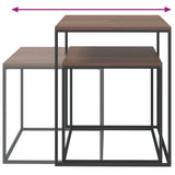 Coffee Table Set 2 Pcs Engineered Wood And Metal