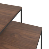 Coffee Table Set 2 Pcs Engineered Wood And Metal