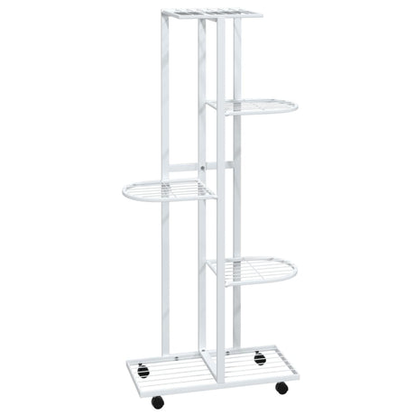 5-Floor Flower Stand With Wheels 44X23X100 Cm Iron