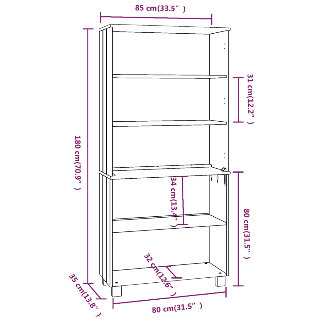 Highboard Hamar Solid Wood Pine