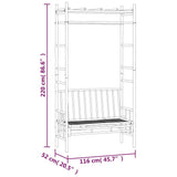 Garden Bench With Pergola 116 Cm Bamboo