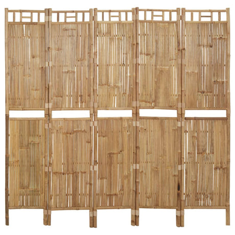 5-Panel Room Divider Bamboo