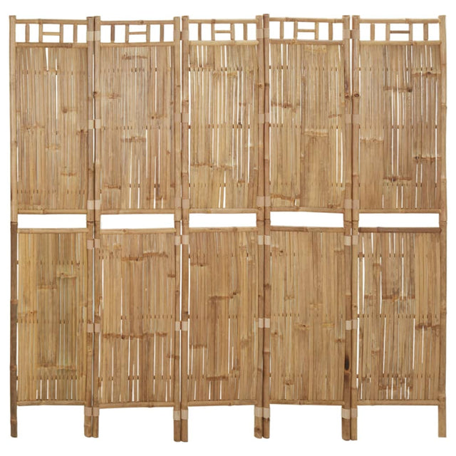 5-Panel Room Divider Bamboo