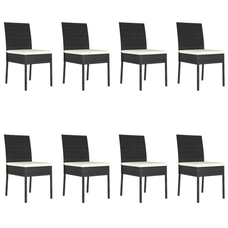 9 Piece Outdoor Dining Set With Cushions Poly Rattan