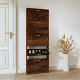 Look Wooden Shoe Cabinet With 5 Compartments