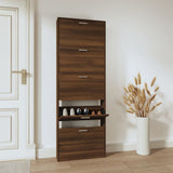 Look Wooden Shoe Cabinet With 5 Compartments