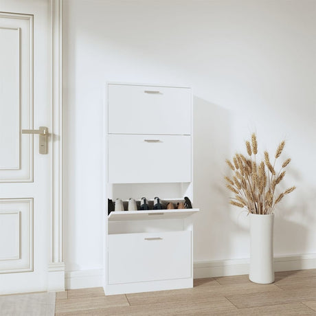 Look Wooden Shoe Cabinet With 5 Compartments