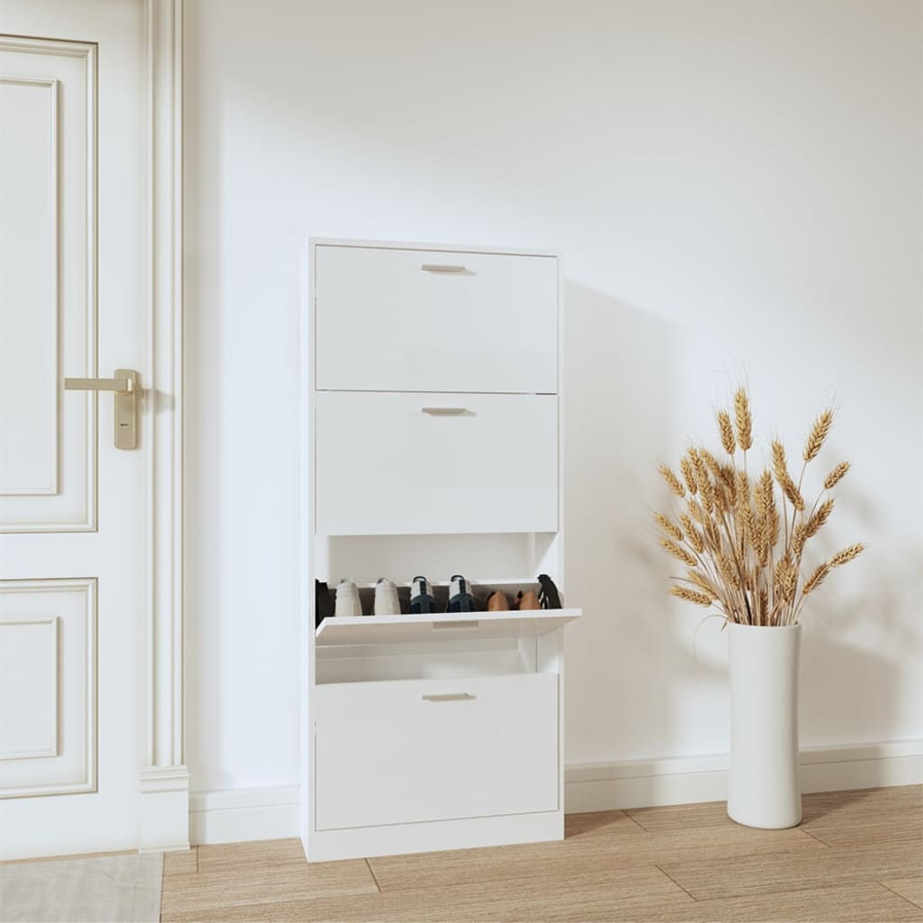 Look Wooden Shoe Cabinet With 5 Compartments