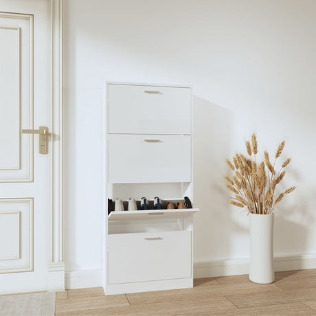 Look Wooden Shoe Cabinet With 5 Compartments