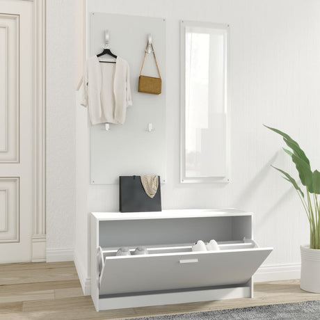And White 3-In-1 Wooden Shoe Cabinet Set