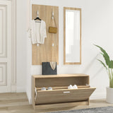 And White 3-In-1 Wooden Shoe Cabinet Set
