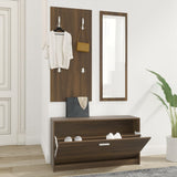 And White 3-In-1 Wooden Shoe Cabinet Set