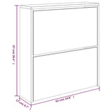 Shoe Cabinet With Mirror 2-Layer 63X17X