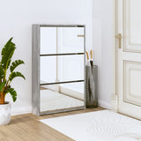 Shoe Cabinet With Mirror 2-Layer 63X17X