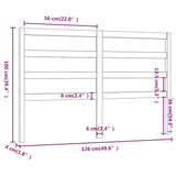 Bed Headboard 126X4X100 Cm Solid Wood Pine