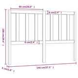 Bed Headboard 146X4X100 Cm Solid Wood Pine